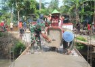 Jembatan Garuda Merah Putih Kebumen: Kolaborasi Warga dan TNI Pacu Pengecoran